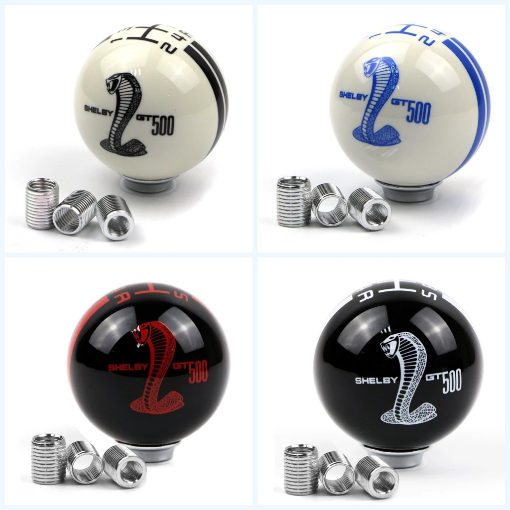 

For Ford Mustang Car Gear Shift Knob 5 Speed Cobra Logo Manual Handle Ball