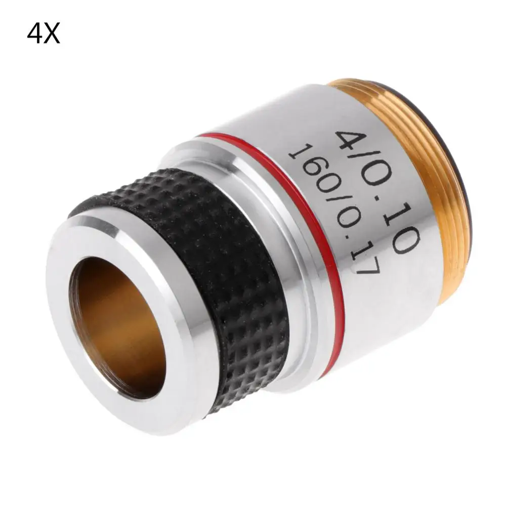 

Microscope Accessories Achromatic Objective Lens 4X 10X 40X 100X for Biological Microscope Distance 185 Mm Microscope