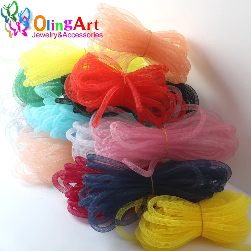 OlingArt Dia 4mm/8mm 10M/Lot Wholesale Colorful Mesh Bracelet Jewelry DIY Fitting With Crystal Stones Filled Necklace Choker