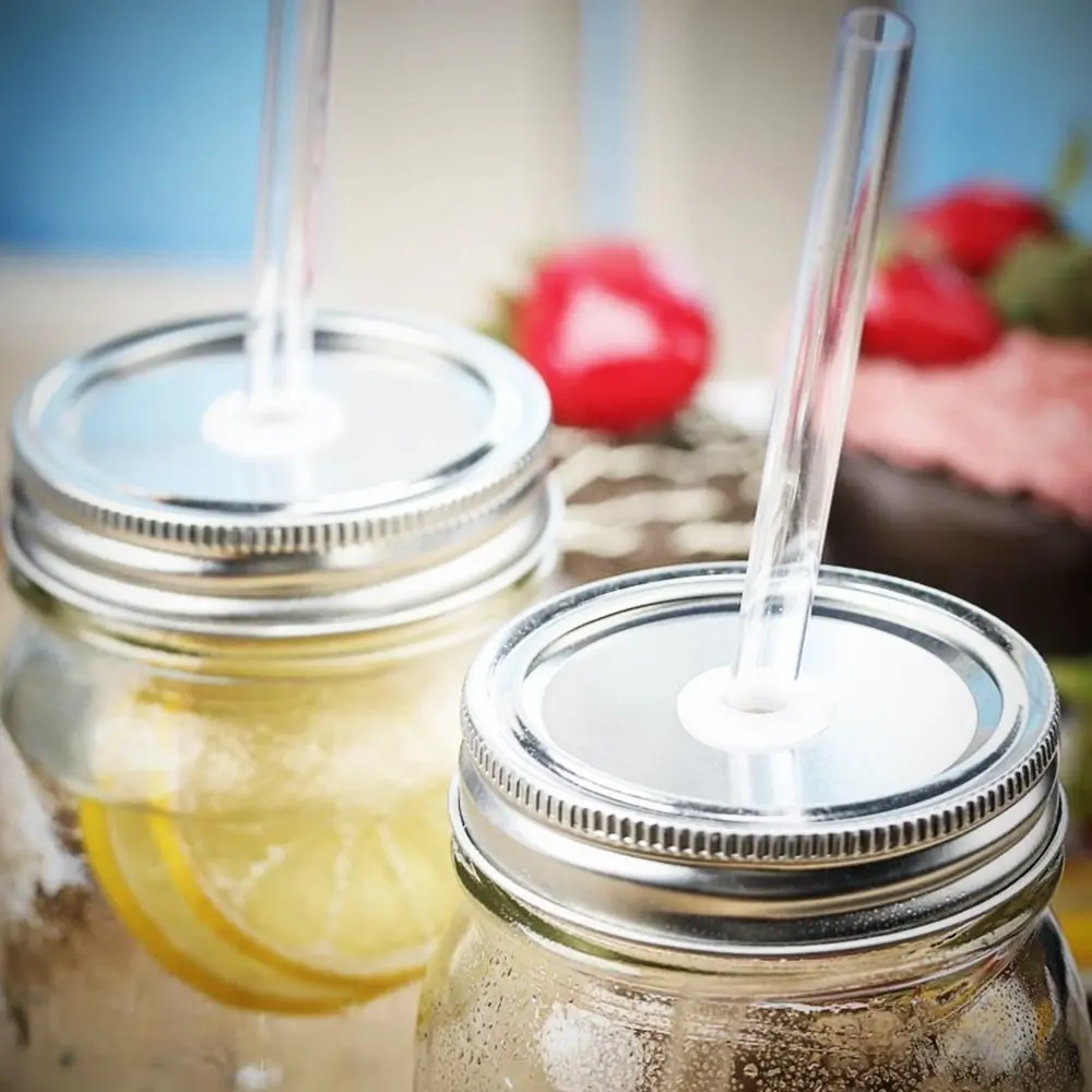 100PCS  Handmade Glass Straws Clear Straight 20cm x 8 mm  - Premium Glass - Healthy, Reusable