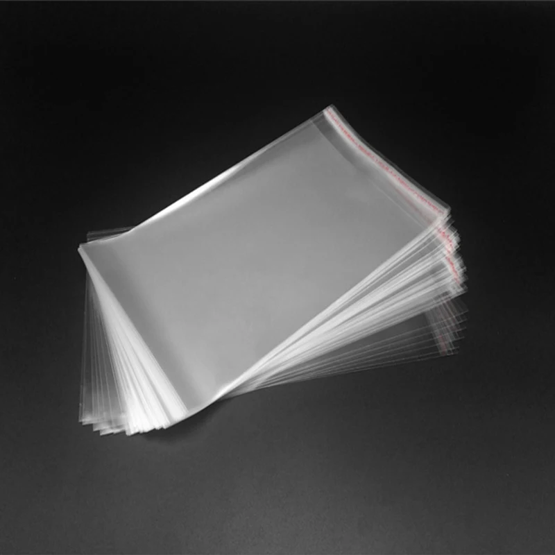 

100 PCS 8 * 14cm Self - adhesive Sealed Opp Bag Household Storage Plastic Bags Dustproof Repeated Use Cellophane Free Shipping