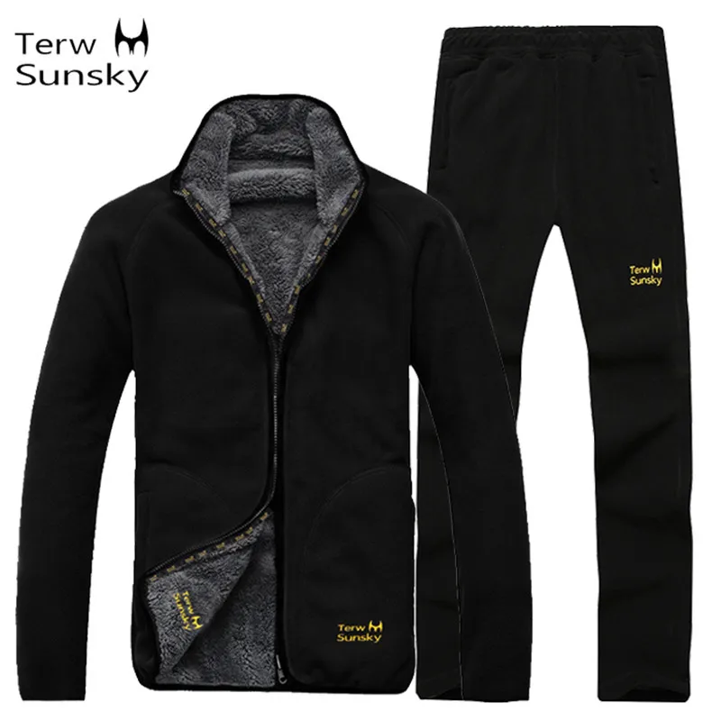 Winter Men Coat or Pants Thickness Suit Warm Fleece Liner Clothing Outdoor Camping Sports Climbing Hiking Male Jacket Trousers