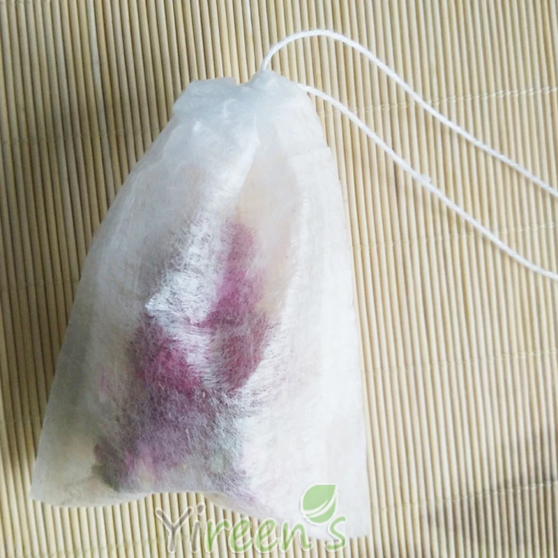 

Wholesale 1000pcs PLA Biodegraded Tea Bags 90 X 120mm Natural Corn Fiber Filter Bags Coffee ground pouch with strings, clean bag