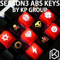 Novelty Shine Through Keycaps ABS Etched, light,Shine-Through black red custom mechanical keyboards light oem profile