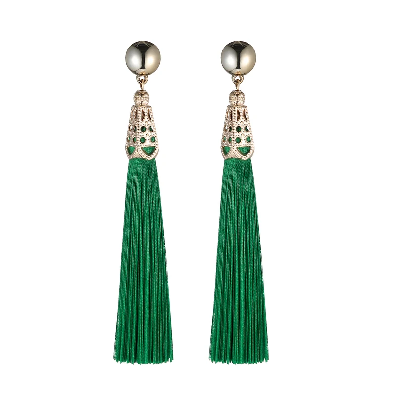 LOVBEAFAS Bohemian Drop Dangle Earrings Silk Fabric Vintage Statement Earrings Brand Tassel Earrings For Women Fashion Jewelry