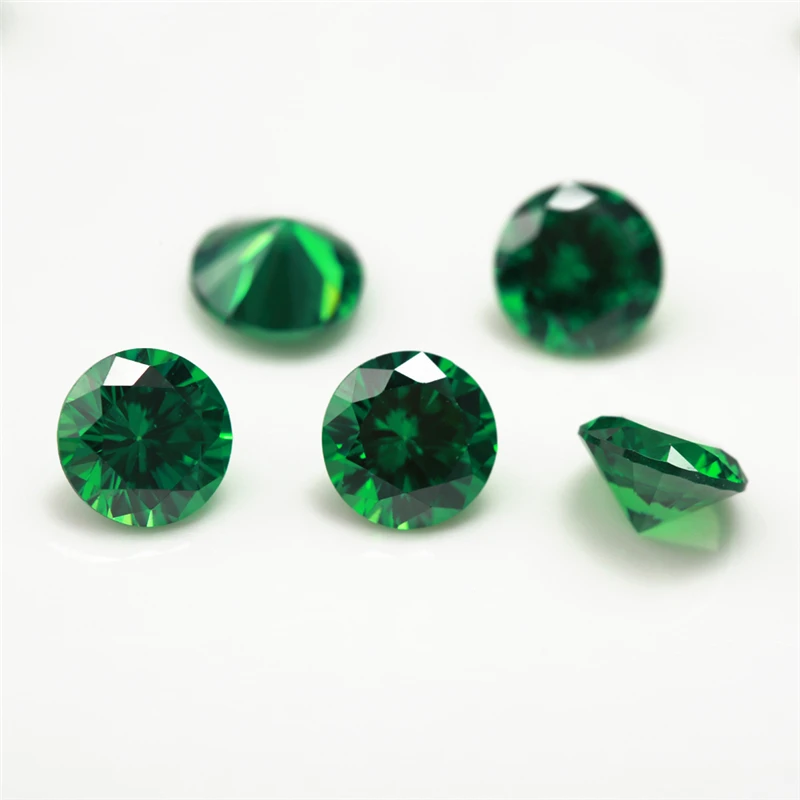 3.0~10mm 5A Round Cut CZ Stone Brilliant Light Green Cubic Zirconia  Synthetic Gems Zircon