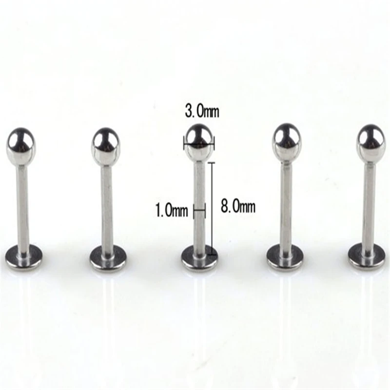 5Pcs Surgical Stainless Steel Tragus Helix Bar Ball Labret Lip Cartilage Top Upper Ear Studs Earrings Body Piercing Jewelry