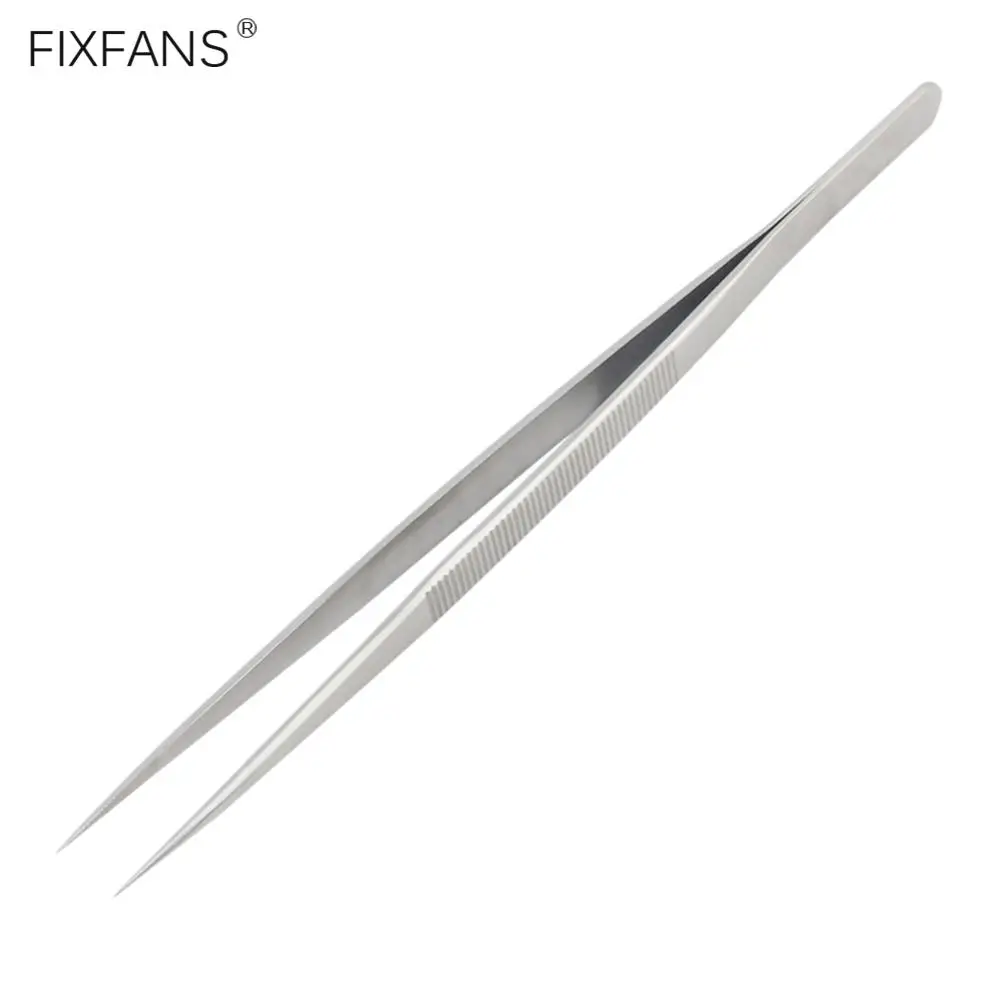 

FIXFANS 165mm Long Precision Tweezers Stainless Steel Non-slip Tweezer for Craft Jewelry Lab Electronics Watchmaker Repair Tools