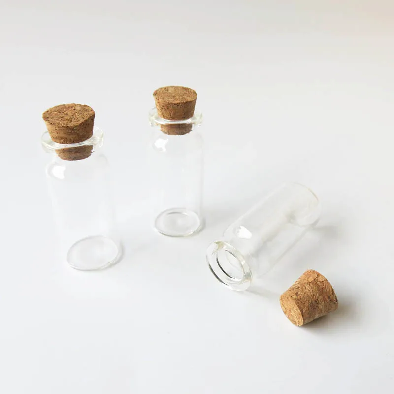 

1000 x 10ml Clear Glass Bottle with Wooden Cork 10cc 1/3oz Small Clear Bottle Cork Stopper Glass Vial 22*50*12.5mm Container