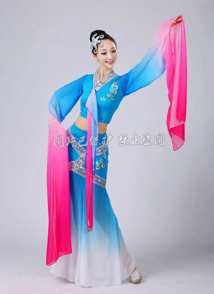 Desplumking-traje de baile clásico para mujer adulta, ropa china, Han, manga larga