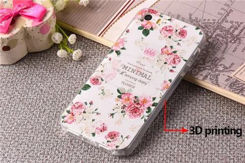 200 pcs  3D UV printing case For iPhone 6 6s Plu Case Luxury TPU DIY 3D Relief Flowers Embossing Print Back Cover