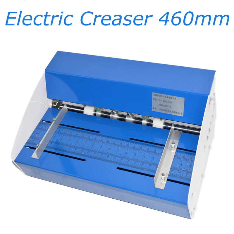 

Blue New 18inch 460mm Electric Creaser Scorer Perforator 3 in1 combo Paper Creasing Perforating 3 Function Machine YH-460e