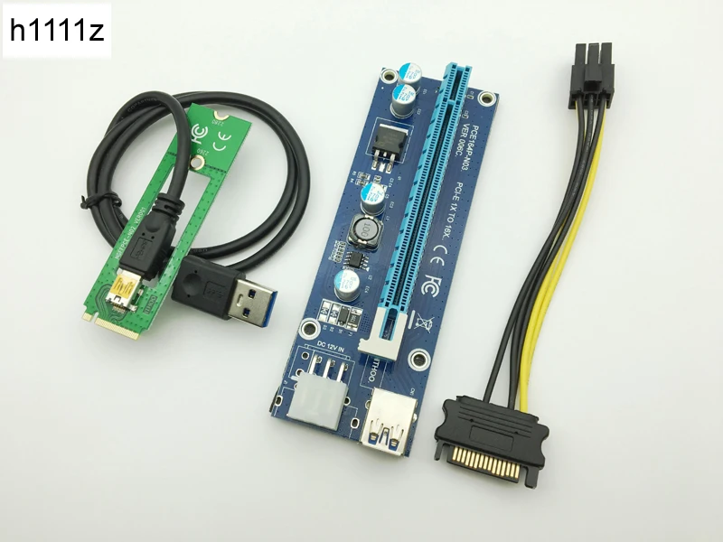 New Riser USB 3.0 Mini PCI-E to PCIe PCI-E PCI Express 1x to 16x Riser Card Raiser SATA 6Pin Power for BTC Antminer Miner Mining