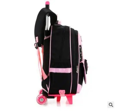 School Trolley backpack bag for girls school bag with wheels for girls kid\'s Rolling luggage Bags wheeled Backpacks for Girls