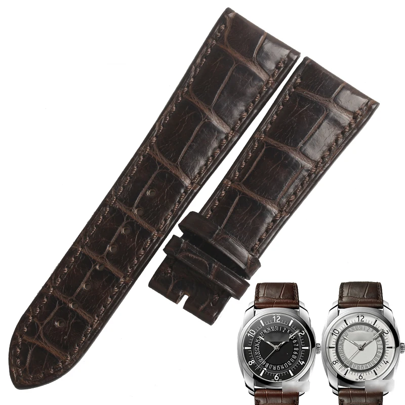 

WENTULA watchbands for QUAI DE L'ILE 4500S 86050 alligator skin /crocodile grain Genuine Leather