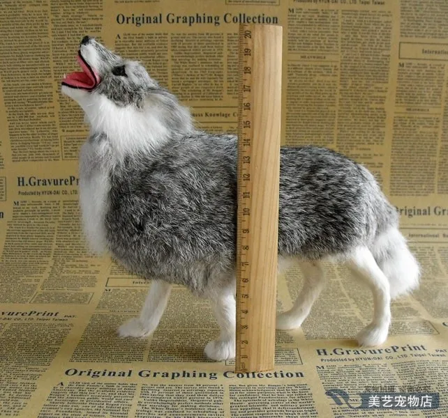 small simulaiton wolf toy lifelike wolf model doll gift about 23x8x20cm