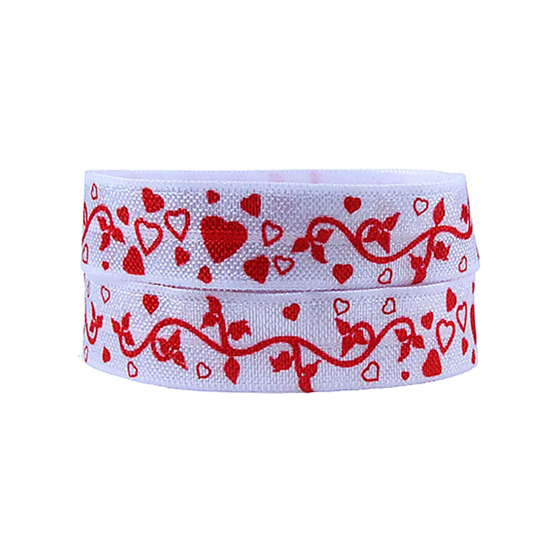 

FLRA FOEHeart и swirl Цветочный Принт День Святого Валентина foe fold over elastic