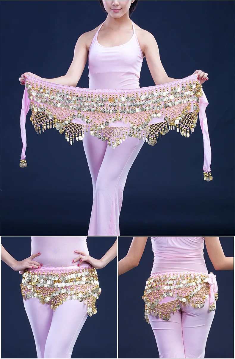 Neue Stil Top Verkauf Bauchtanz Taille Kette Hüfte Schal Bauchtanz Münzen Gürtel Tanzen Taille Gürtel Tänzerin Zubehör – Detail 22