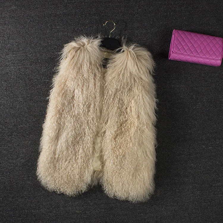 

Mongolia Sheep Fur real lamb fur vest We use only the first class raw materials