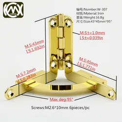 2pc 43*45mm open95deg High-grade woodencase mute hinge #Jewelrybox #Collectionbox #winecase #woodencase Woodworking hinges W-307