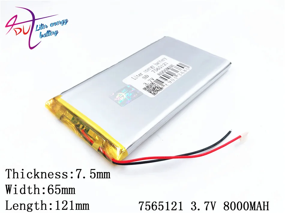 3.7v 7800mah 7565120 7565121 bateria litowo polimerowa bateria li-po akumulator do Pad Gps Dvd Power Bank Tablet pc