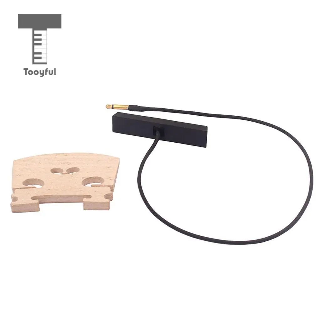 Tooyful Set of Violin Bridge Double Piezo Pickup Base Kit for 4/4 Violin Bass Cello Instrument Parts Accessories Replacement