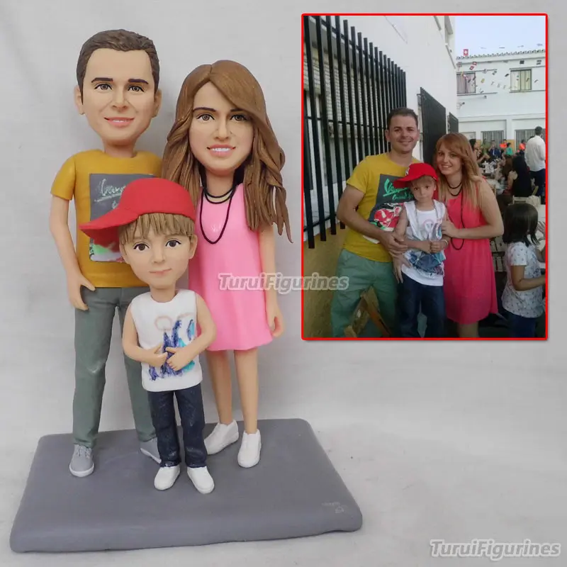 OOAK polymer clay doll family gifts for father's day mother's day memorial gifts dolls from picture custom family bobblehead