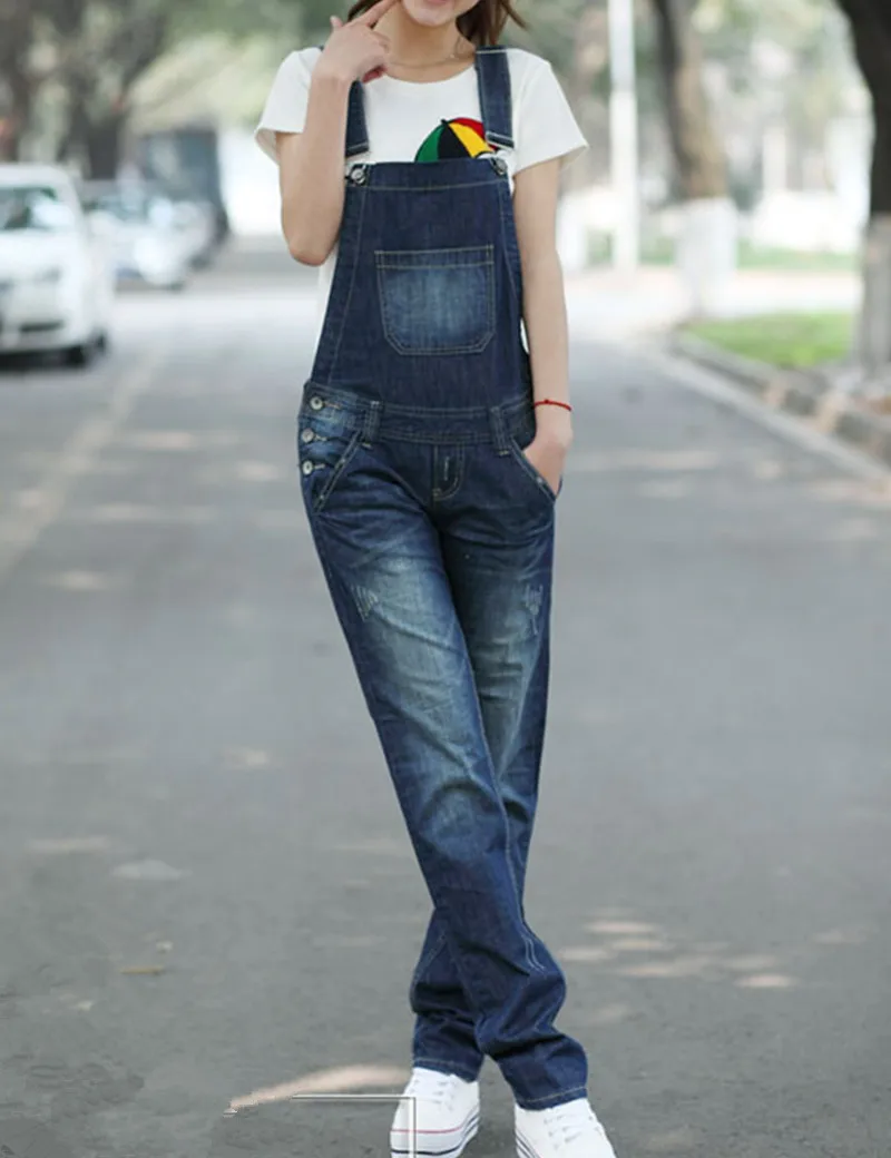 Free Shipping 2023 New Spring And Summer Loose Casual Jumpsuit Denim Bib Pants Plus Size Women Trousers Jeans Rompers XS-3XL