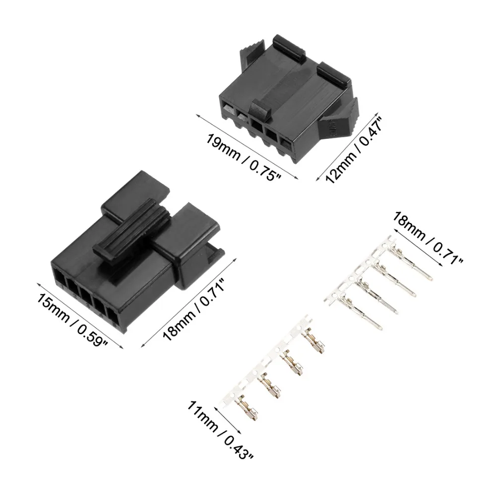 Uxcell 20 Cặp Nam Nữ JST-SM Thay Thế Nhà Ở Uốn Thiết Bị Đầu Cuối Kết Nối 2.54mm 2.5mm Sân 5 P 6 P JST-SM Nhà Ở Kết Nối