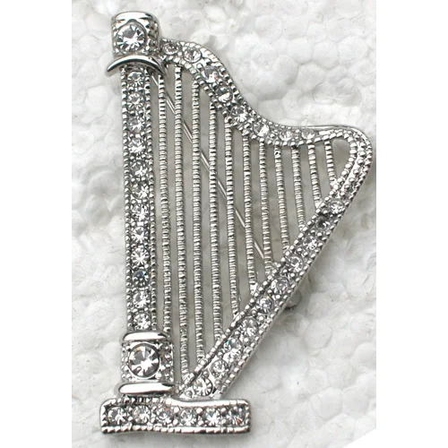 

60pcs/lot Mixed Color (Can Notes Color) Wholesale Rhinestone Harp christian music Pin brooches C101907