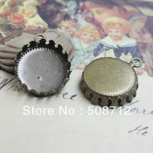 

Free shipping!!! 300pcs bronze tone imperial crown with ring Picture Frame charms Pendants 20mm