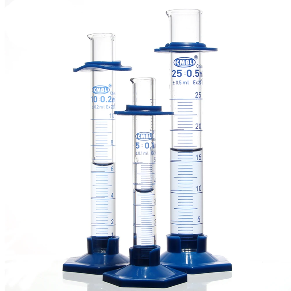 1Pc 1000mL Measuring Cylinder with Spout and Graduation with Plastic Heagon Base Laboratory Chemistry Equipment