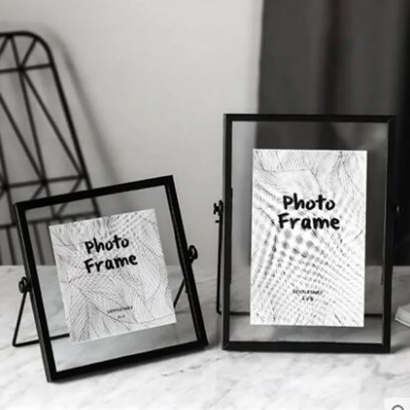 European Style Photo Frame 4/6/7inch Picture Frame Iron Arts with Glass Picture Holder for Office Ornaments Home Decoration