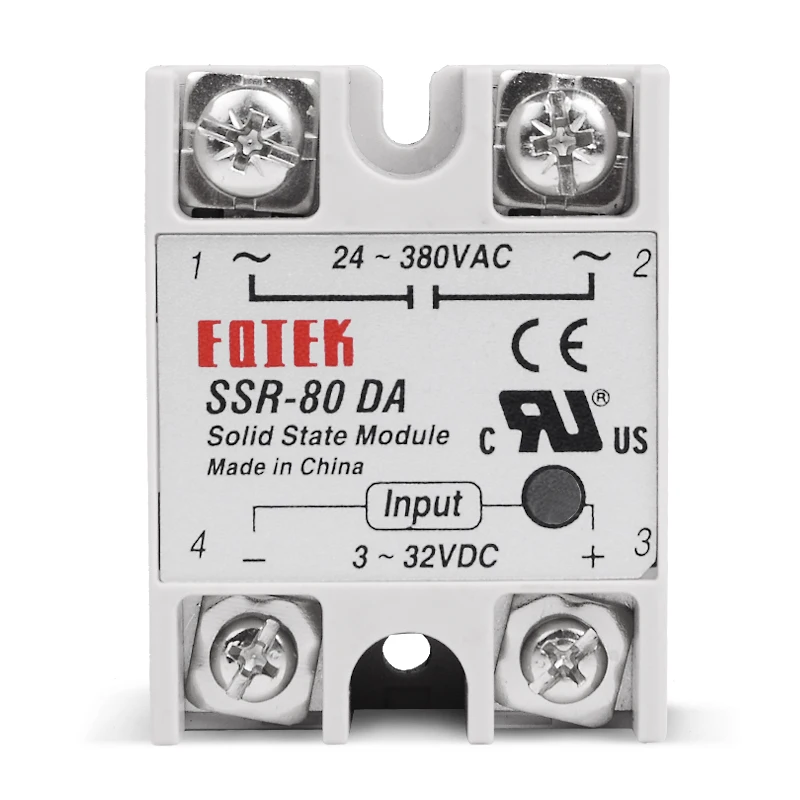 SSR-80DA Industrial Solid State Relay 80A 80DA SSR 80 DA Input Control Voltage 3-32V 12V DC and Output Load 24-380V 220V AC