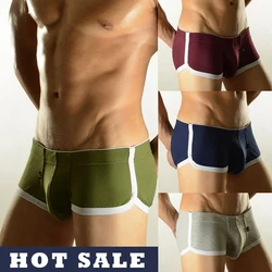 New Male panties trunk  breathable cotton pants low-waist sexy panties boys underwear boxer short trunk sexy low waist 3D