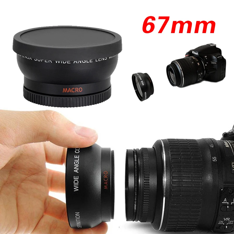 67mm 0.45X Super Macro Wide Angle Fisheye Macro photography Lens for Canon NIKON Sony PENTAX DSLR SLR Camera 67MM thread lens