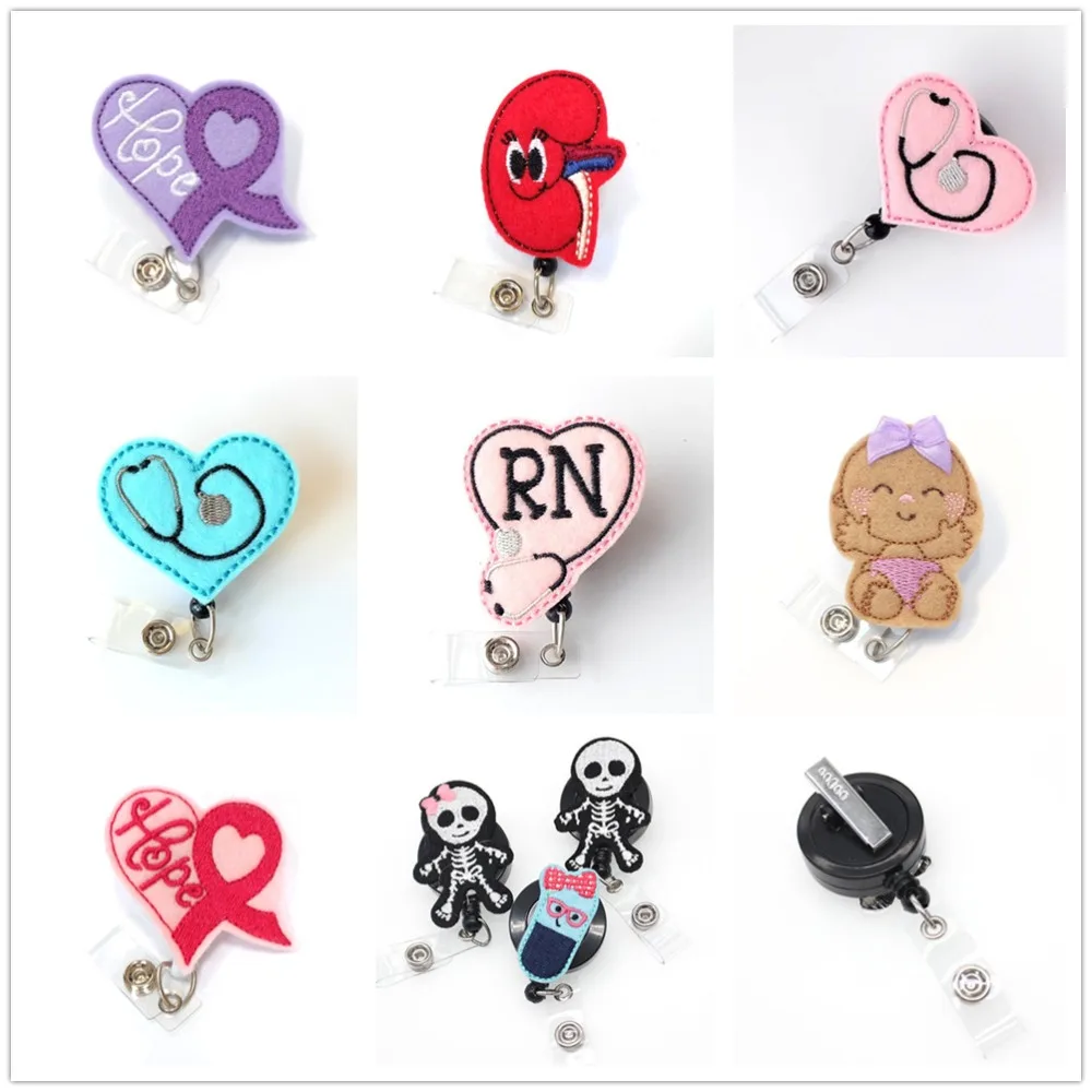 

50 Pieces/Pot Free Shipping Mix 10 Styles Medical Nurse ID Badge Holder For Nurse Accessories