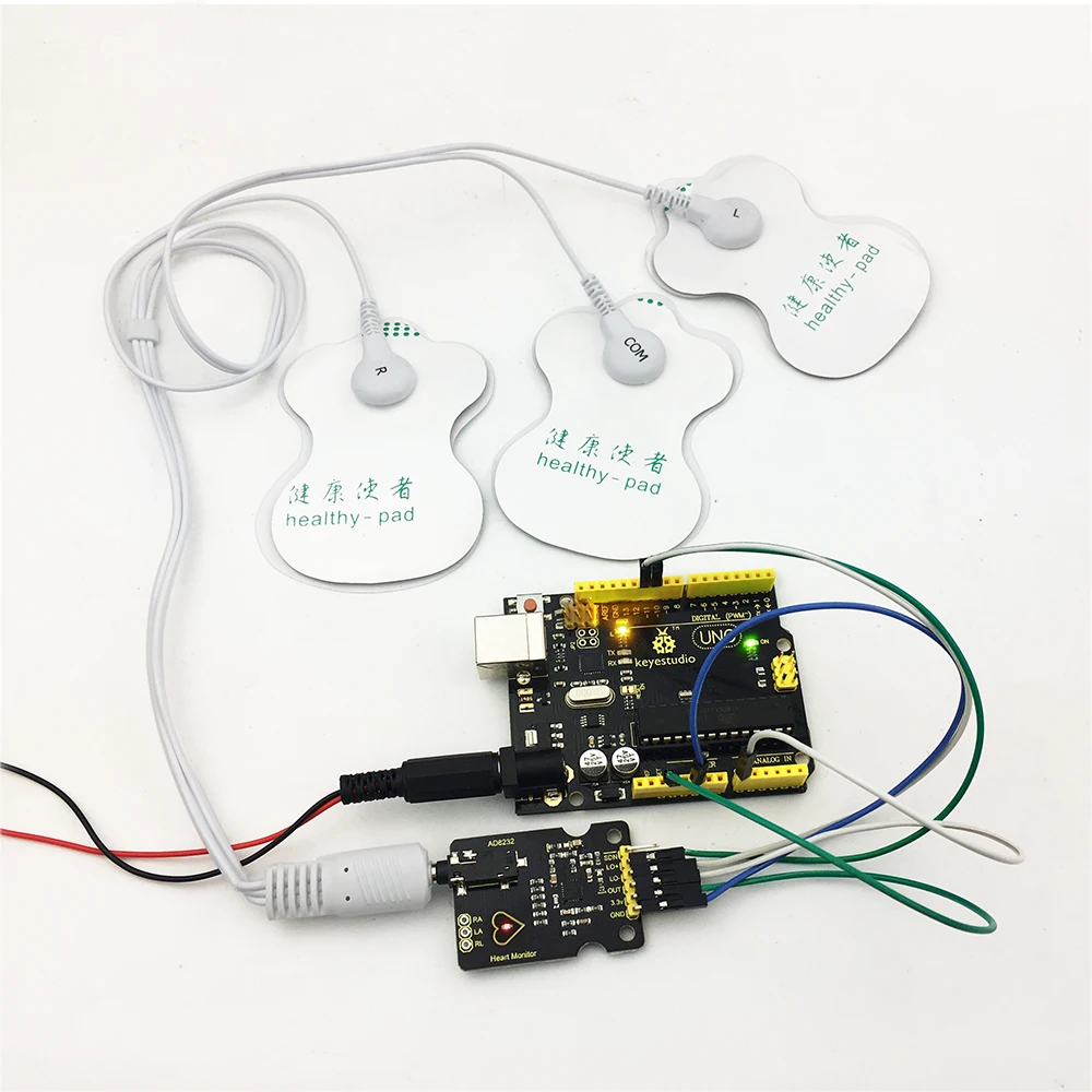 Keyestudio AD8232 ECG Measurement Heart Monitor Sensor Module for Arduino UNO R3