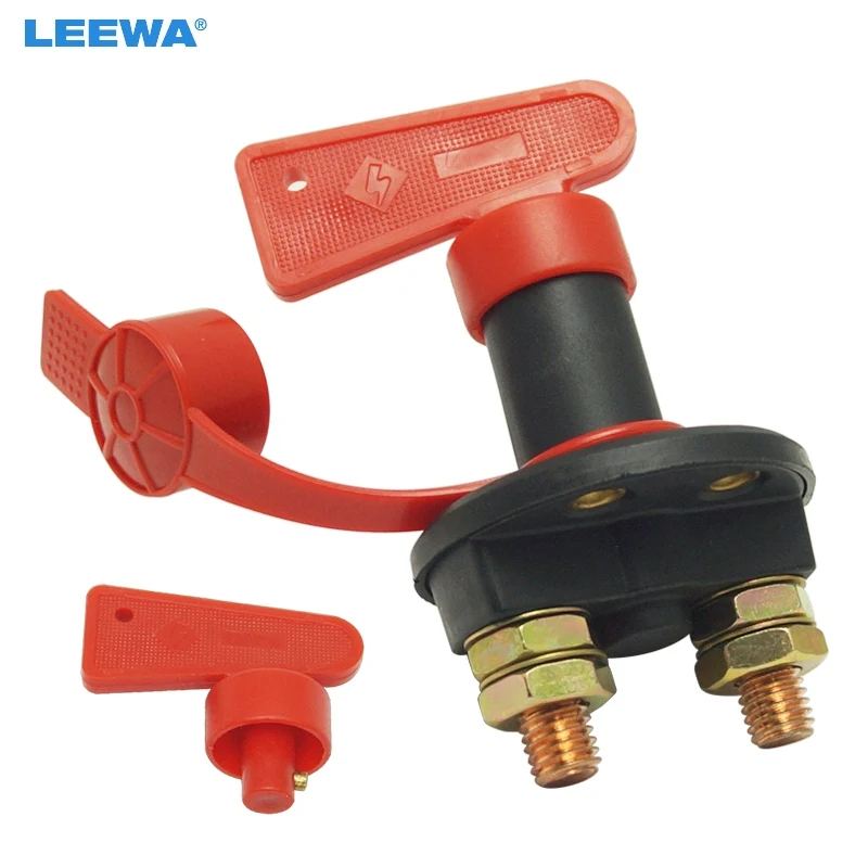 LEEWA 5set DC12V-24V Car Truck Boat Battery Power Kill Switch Vehicle Cut Off Disconnect Isolator with Removable Key #CA5702