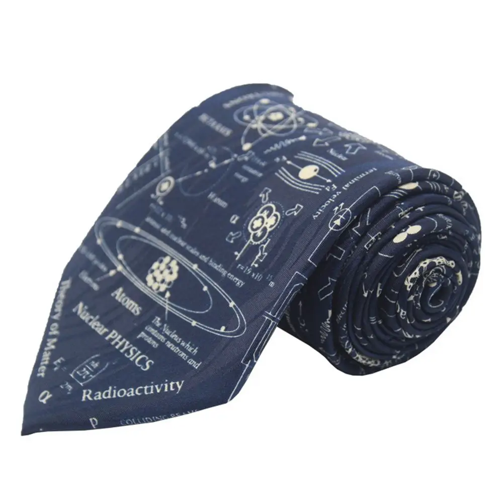 Match-Up New Polyester Print Science Elements Casual Men\'s Tie Cartoon Tie Bowtie Fashion Casual Printed Ties for Men Wedding