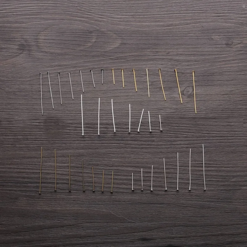 

Head Pins Findings Gunmetal/Silver/Gold/Rhodium/Bronze Mixed Size,1.6/2.0/2.4/3.0/3.5/4.0/4.5mm,700PCs(per size 100pcs)