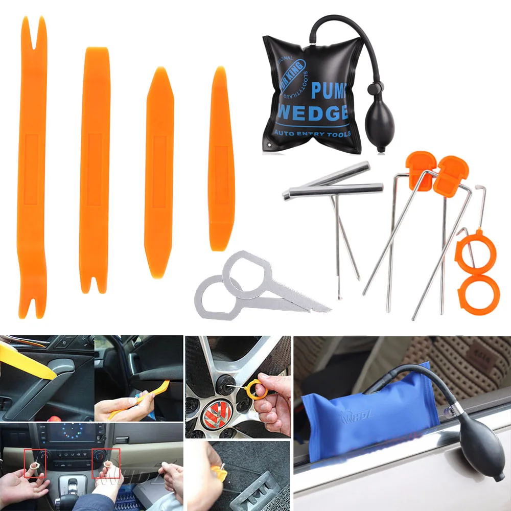 Air Pump Wedge Locksmith Tools Air Wedge Open Car Door Lock With Car Stereo Installation Kits Car Radio Removal