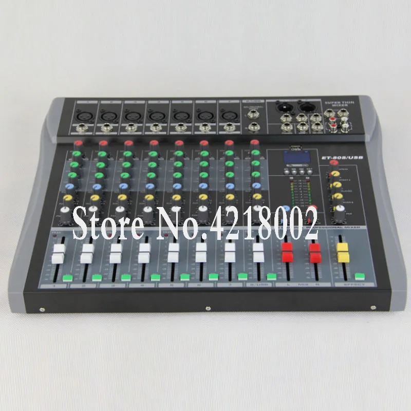 DJ Mixer 8 Channel Stage Audio Karaoke Mixing Console Mesa Sound Effect USB MP3