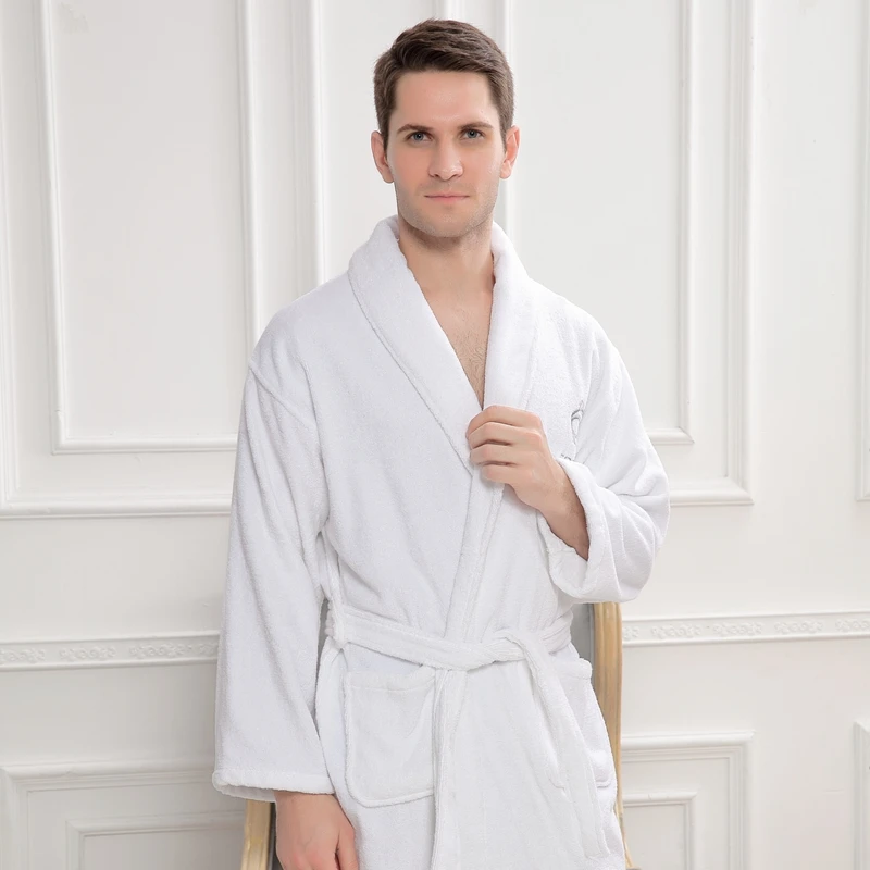 Winter Cotton Men Bathrobe Pijamas Plus Size Long Thick Winter Towel Fleece Nightgown Bridesmaid Kimono Robe White Lovers Soft