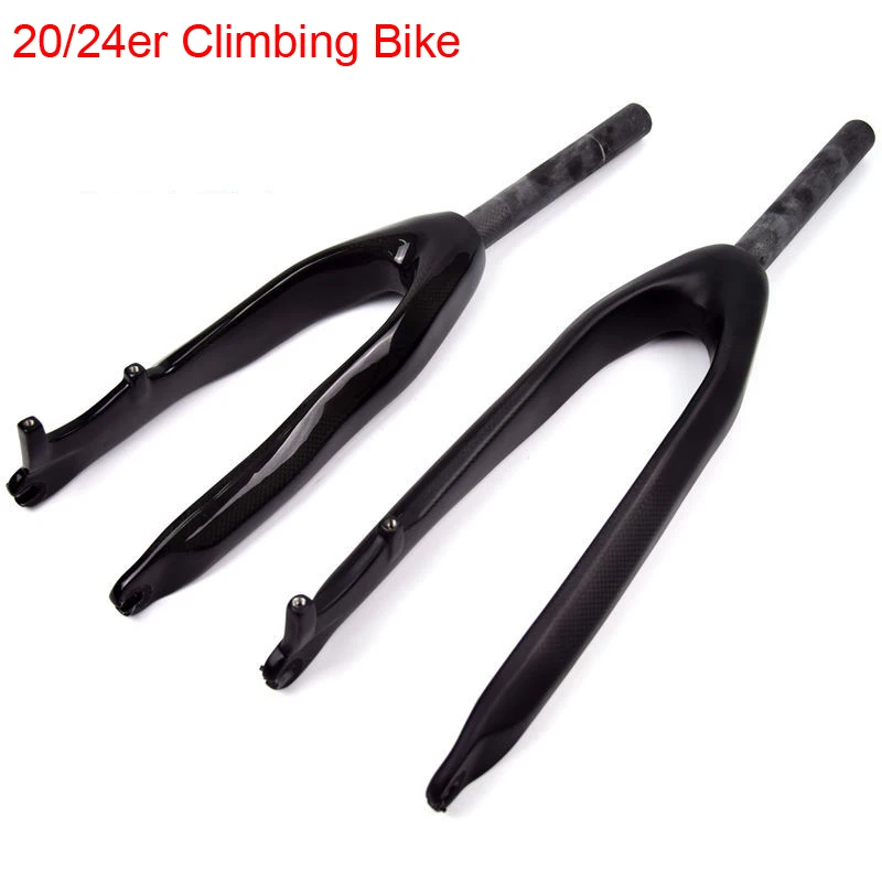 

Newest 20/24" inch Climbing Bike Trial 3K full carbon fibre bicycle front forks disc brake hard fork MTB 20er 24er