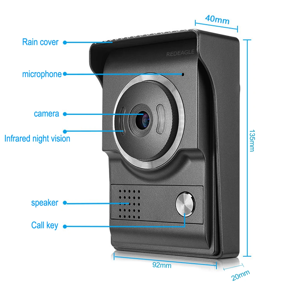 REDEAGLE Single 700TVL Color Outdoor Door Camera Call Panel Unit For Home video Door Phone intercom Access Control System