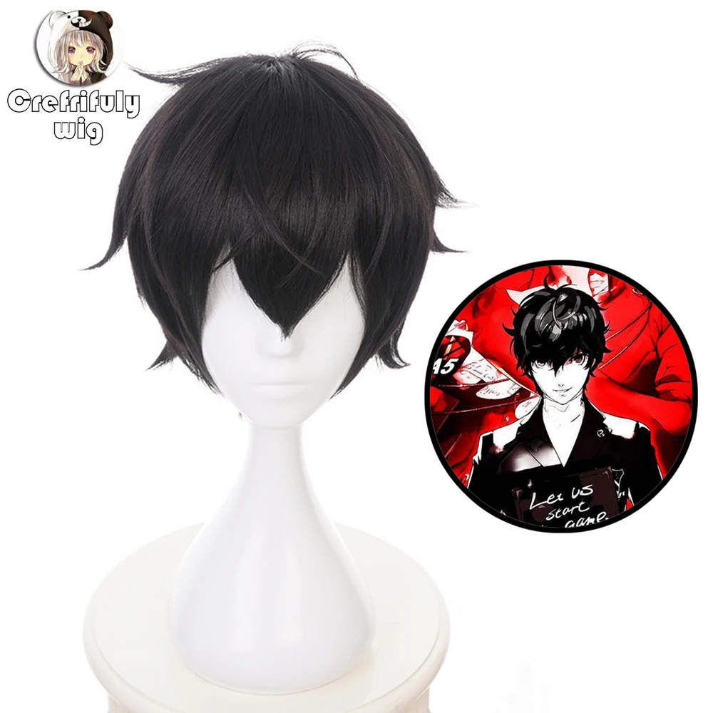 

2019 Game High quality P5 Persona 5 Kurusu Akira Joker Cosplay Wig Anti-wrinkle Syntheitc Hair Anime Hairpiece