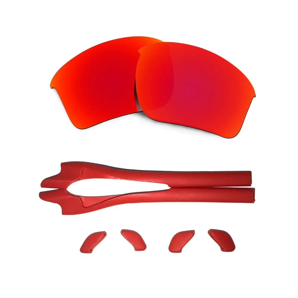 

HKUCO For Half Jacket 2.0 XL Red Polarized Replacement Lenses And Red Earsocks Rubber Kit