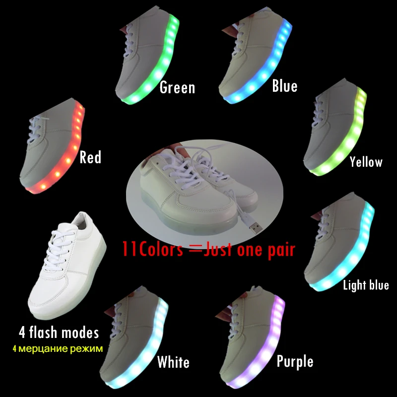 Fashion 25-40 Led Children\'s Sneakers Kids shoes USB Charging Lighted Luminous Sneakers Boy/Girls LED lights glow Children Shoes