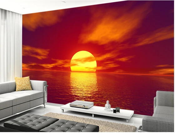 Custom wallpaper landscape,Red Sunset,3d photo wallpaper murals for living room bedroom TV setting wall waterproof wallpaper